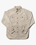 Japanese Repro Work Shirt, Custom Chain Stitched Long Sleeve Button-Up, Cream