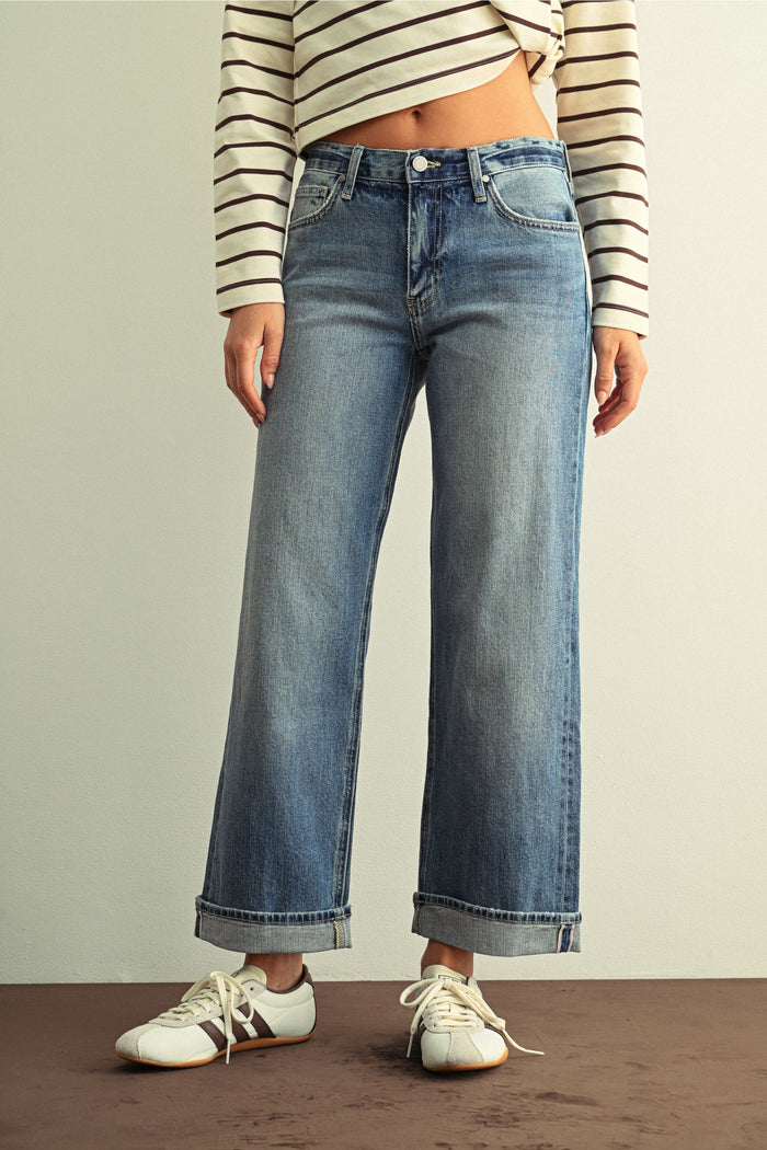Jb Collection Selvage Straight BP603J - Medium Denim