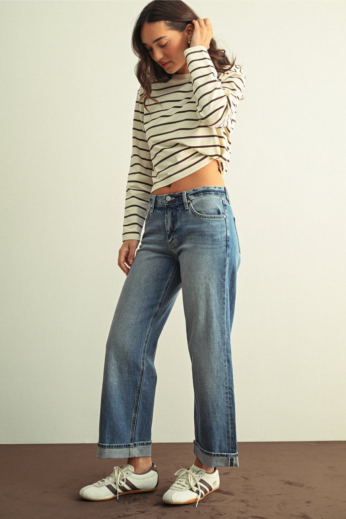 Jb Collection Selvage Straight BP603J - Medium Denim