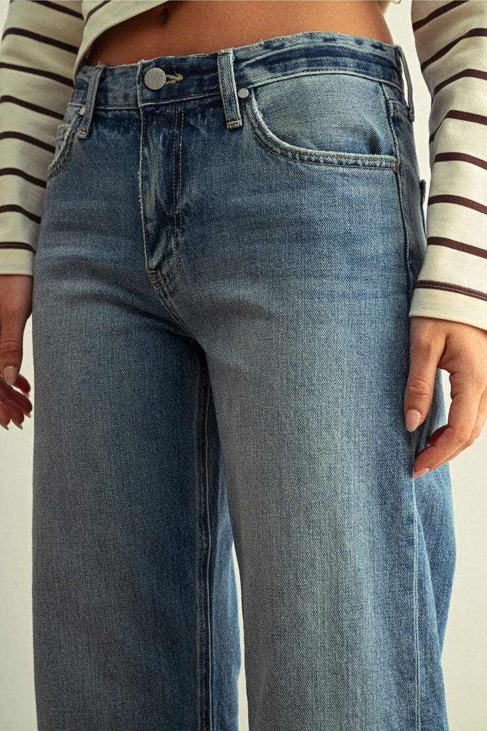 Jb Collection Selvage Straight BP603J - Medium Denim