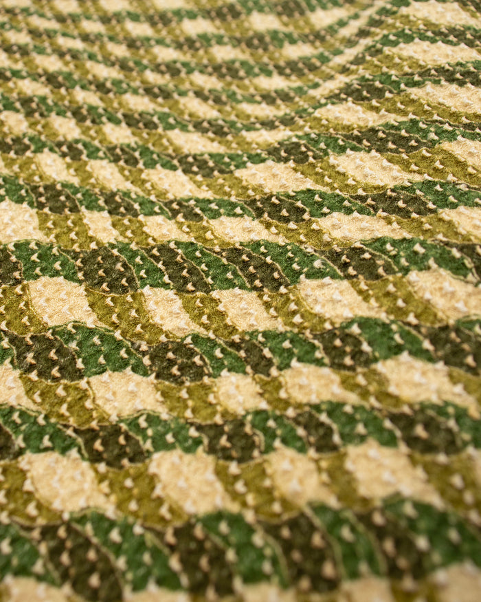 Kiriko Custom, Altered Haori Jacket, Full Shibori, Abstract Green Field