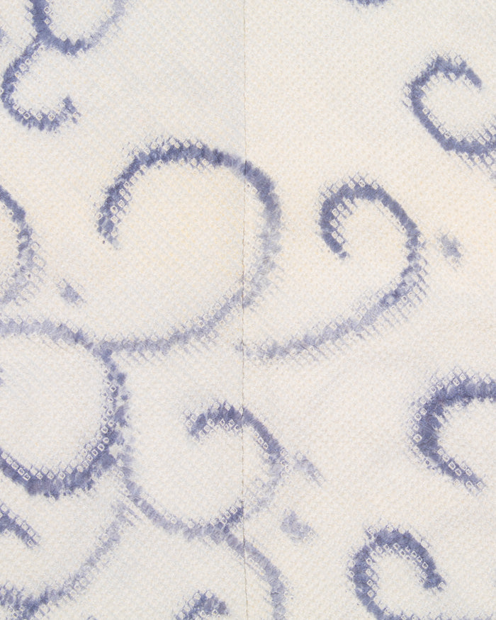 Kiriko Custom, Altered Haori Jacket, Full Shibori, Blue Karakusa Swirls