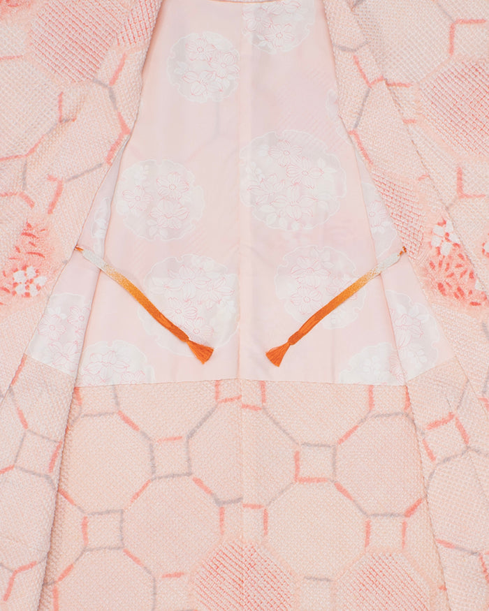 Kiriko Custom, Altered Haori Jacket, Full Shibori, Floral and Shippou Tsunagi