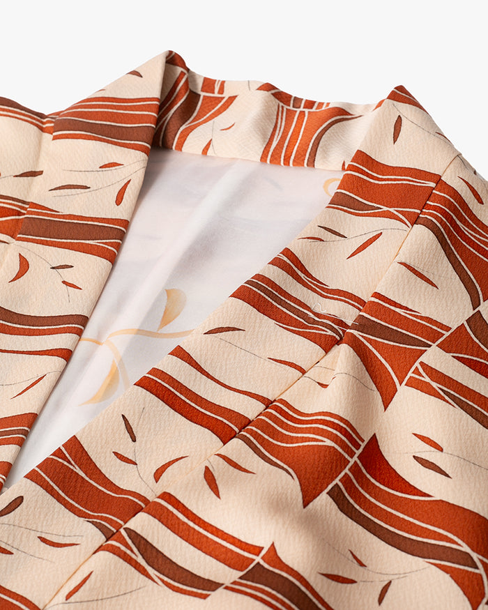 Kiriko Custom, Altered Haori Jacket, Orange Toned Leaves and Branches