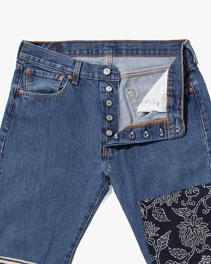 Kiriko Custom Patched Denim Jeans, Levi's Brand, 10