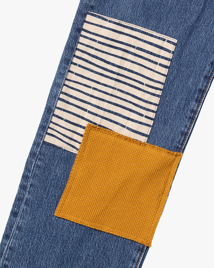 Kiriko Custom Patched Denim Jeans, Levi's Brand, 10
