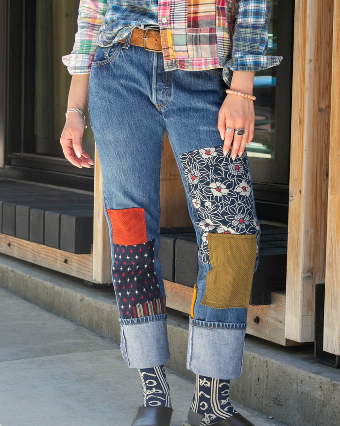 Kiriko Custom Patched Denim Jeans, Levi's Brand, 11