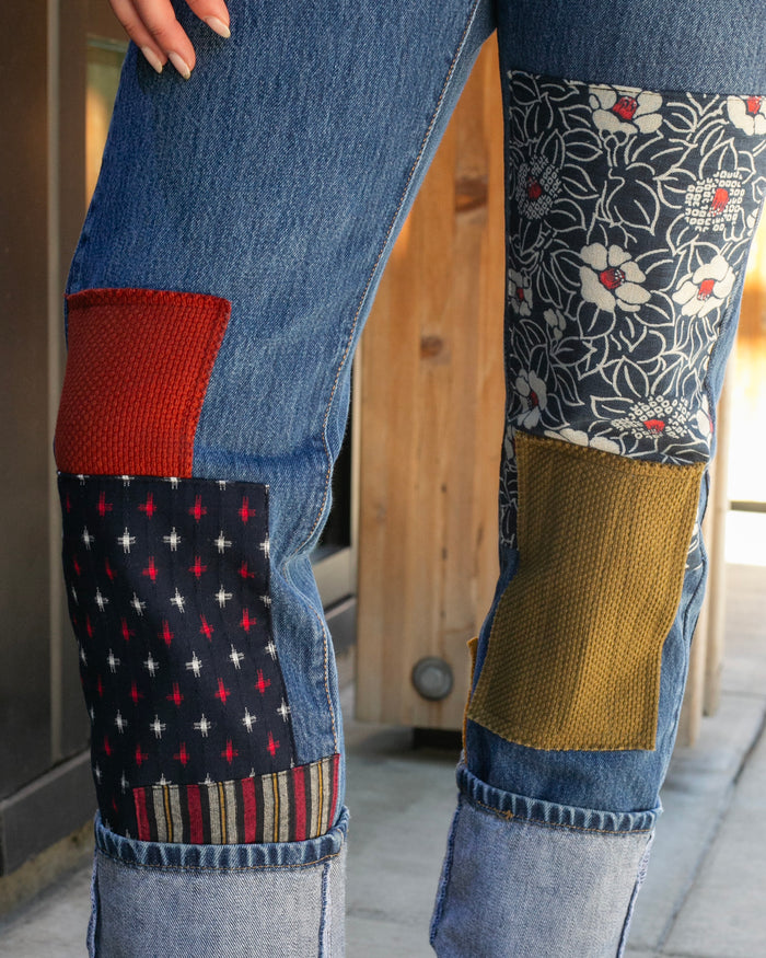Kiriko Custom Patched Denim Jeans, Levi's Brand, 11