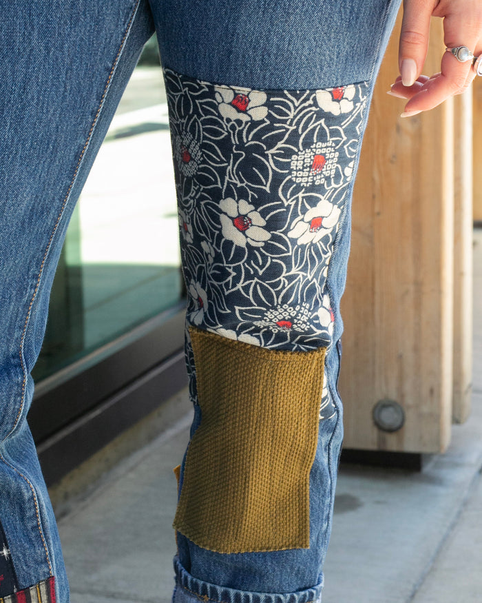 Kiriko Custom Patched Denim Jeans, Levi's Brand, 11