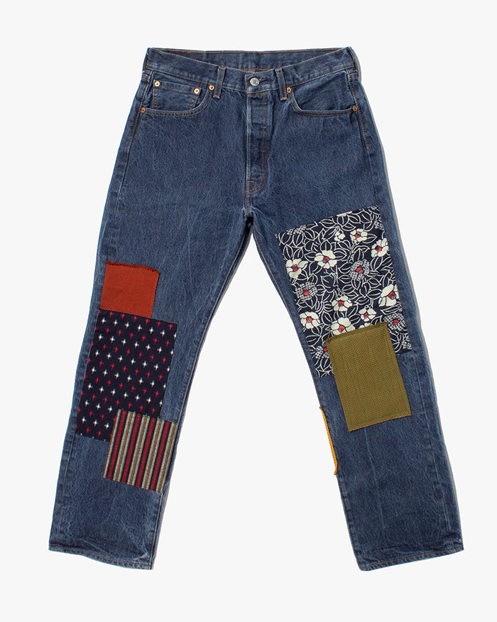 Kiriko Custom Patched Denim Jeans, Levi's Brand, 11