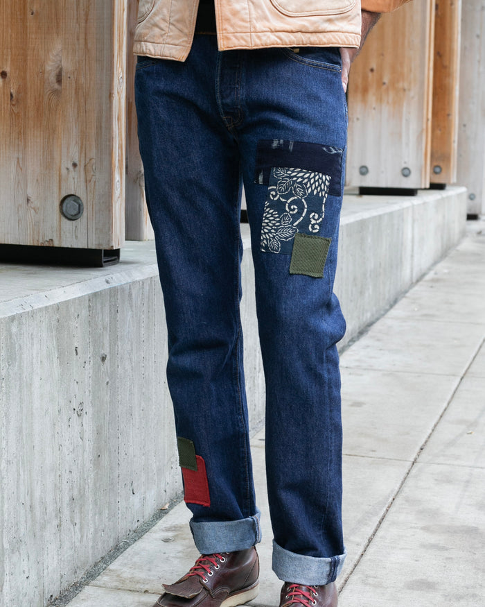 Kiriko Custom Patched Denim Jeans, Levi's Brand, 12