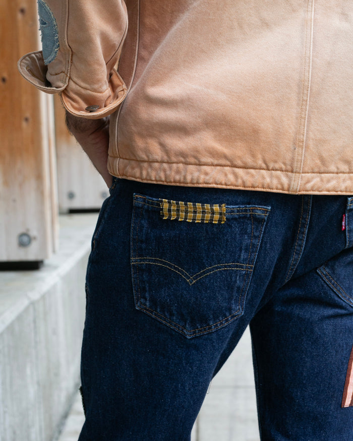 Kiriko Custom Patched Denim Jeans, Levi's Brand, 12