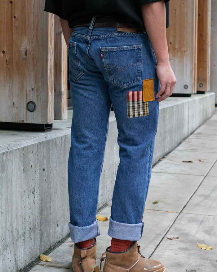 Kiriko Custom Patched Denim Jeans, Levi's Brand, 13