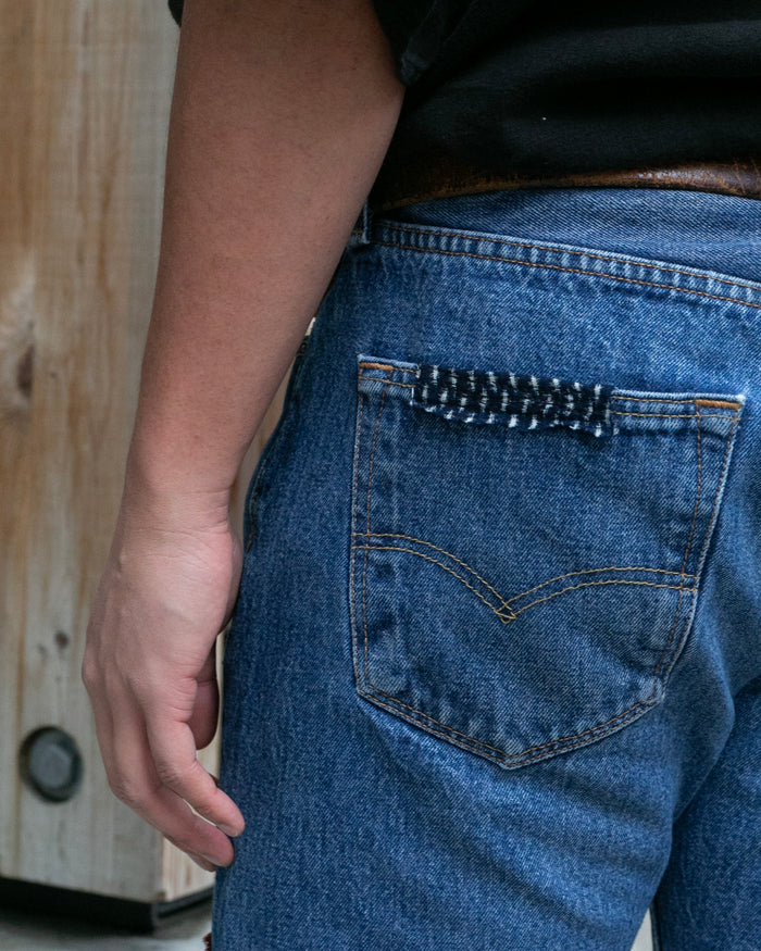 Kiriko Custom Patched Denim Jeans, Levi's Brand, 13