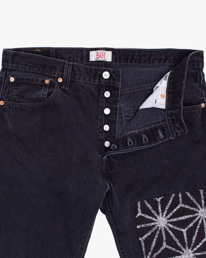 Kiriko Custom Patched Denim Jeans, Levi's Brand, 14