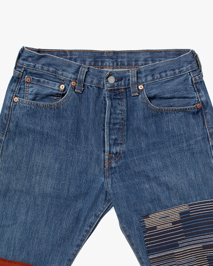 Kiriko Custom Patched Denim Jeans, Levi's Brand, 9
