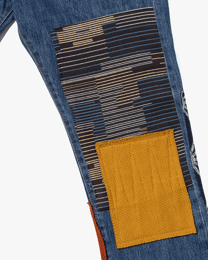 Kiriko Custom Patched Denim Jeans, Levi's Brand, 9