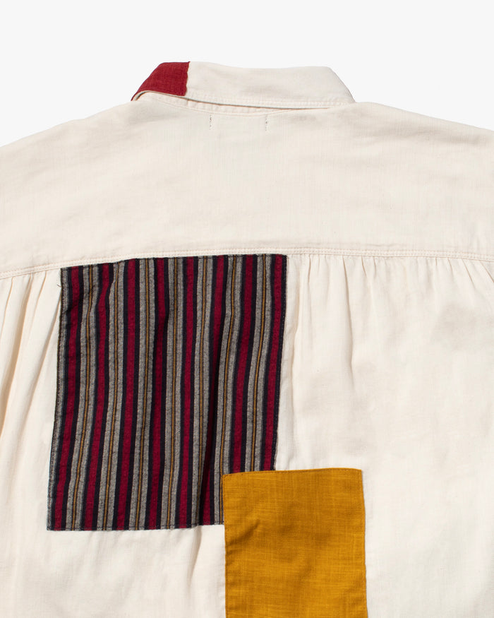 Kiriko Custom Patched Lee Shirt Dress, Cream