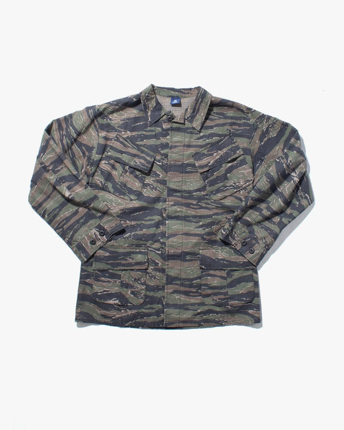 Kiriko Custom, Printed Military Jacket, Ainu, Rip Stop Tiger Camo, Green
