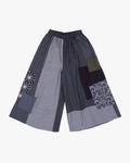 Kiriko Custom Wide Leg Pants, Black and Charcoal Patched, Ver 2