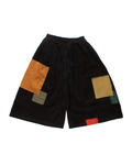 Kiriko Custom Wide Leg Pants, Heavy-Weight Corduroy Patched, Black