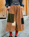 Kiriko Custom Wide Leg Pants, Heavy-Weight Corduroy Patched, Tan