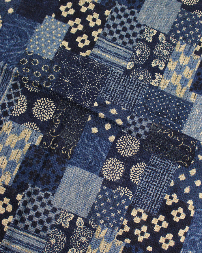 Kiriko Original Bandana, Classic, Small Indigo Patchwork Style
