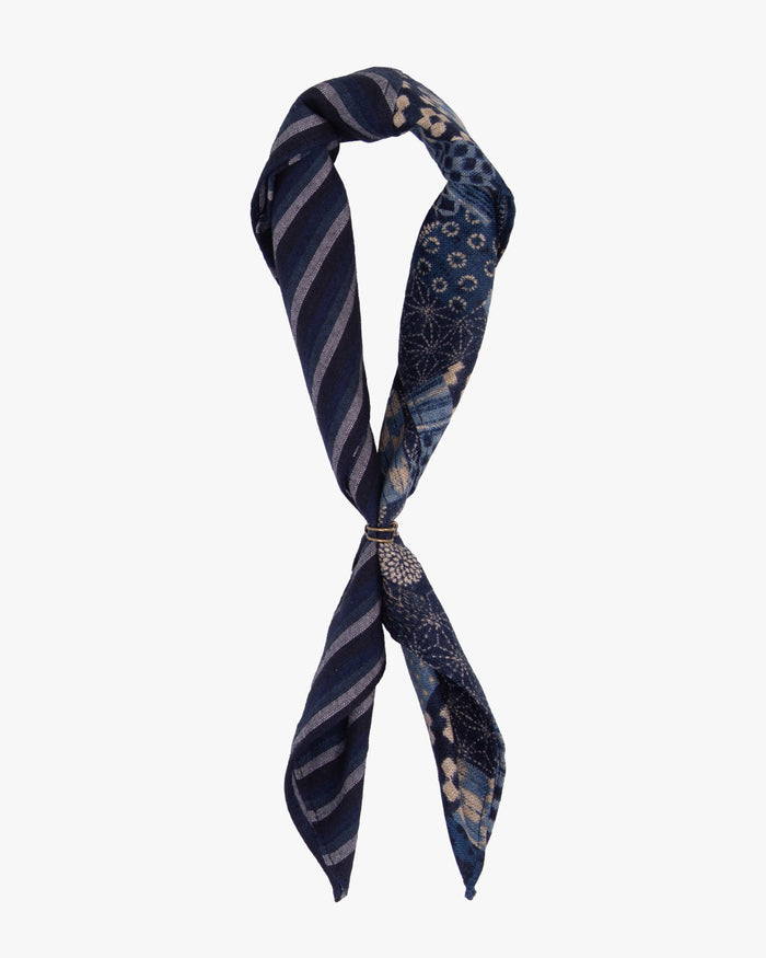 Kiriko Original Bandana, Split, Indigo Patchwork