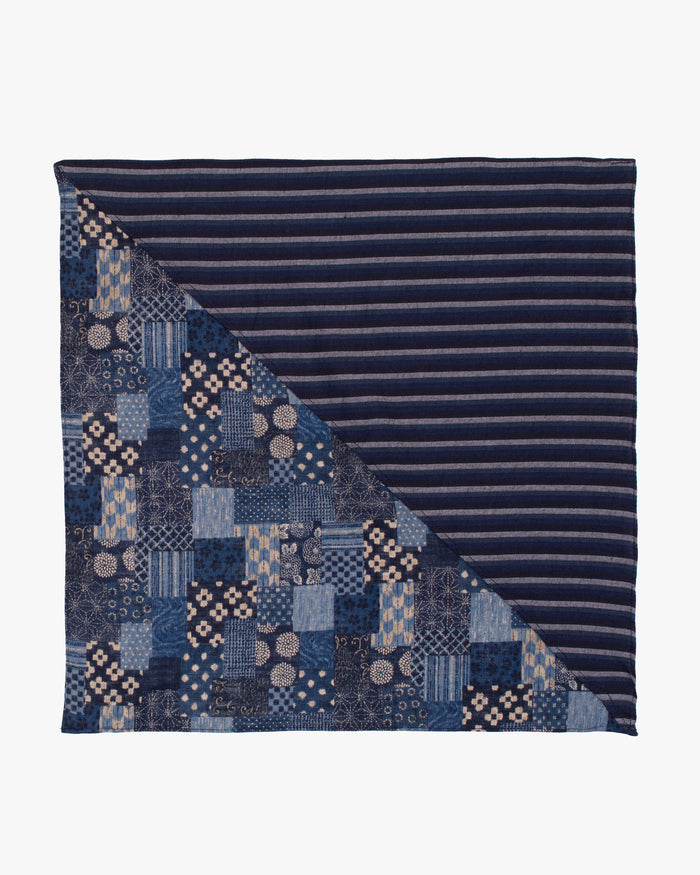Kiriko Original Bandana, Split, Indigo Patchwork