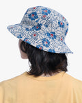 Kiriko Original Bucket Hat, Reversible Cream Tsubaki and Blue Camouflage Chambray