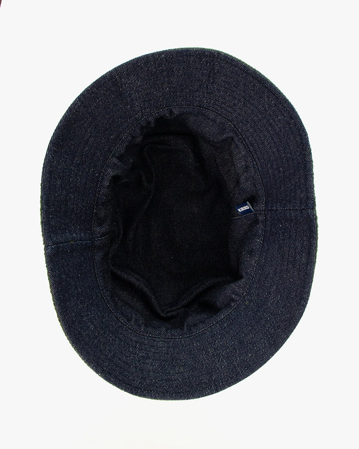 Kiriko Original Bucket Hat, Reversible Green Sashi-ori and Denim