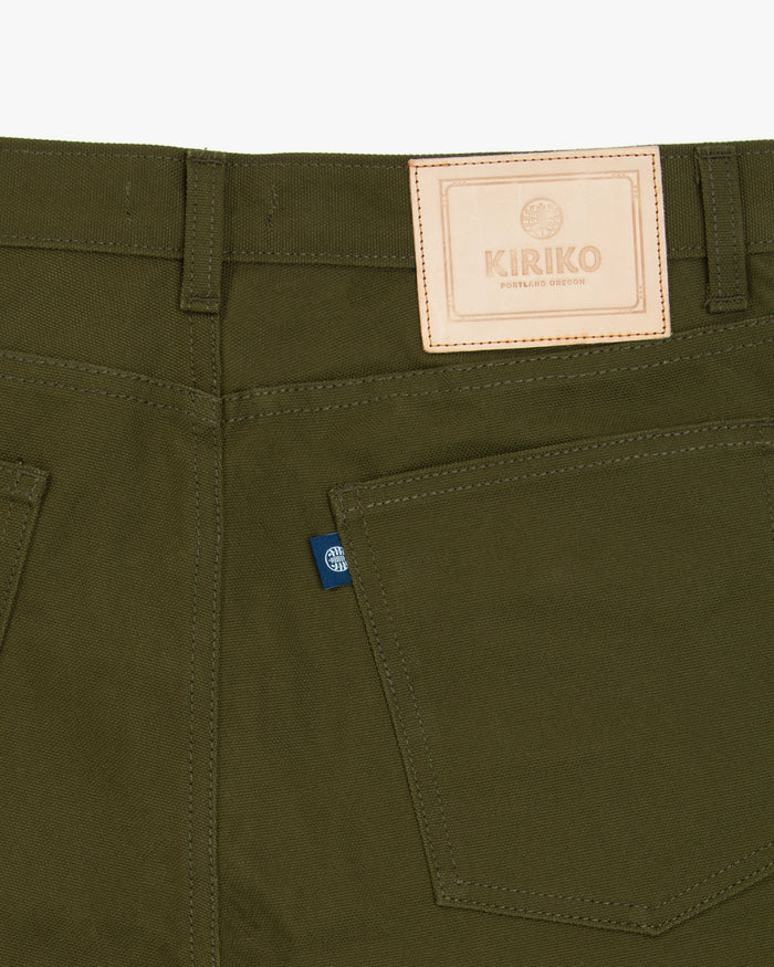 Kiriko Original Canvas Pants, US Made 12.8 oz., Olive, Nami