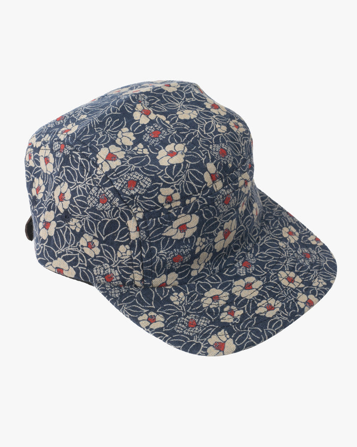 Kiriko Original Cap, 5-Panel Indigo Small Tsubaki with Solid Indigo Underbill