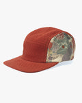 Kiriko Original Cap, 5-Panel, Kikkou Sashi-Ori & Maru-Obi, Rust with Chrysanthemum