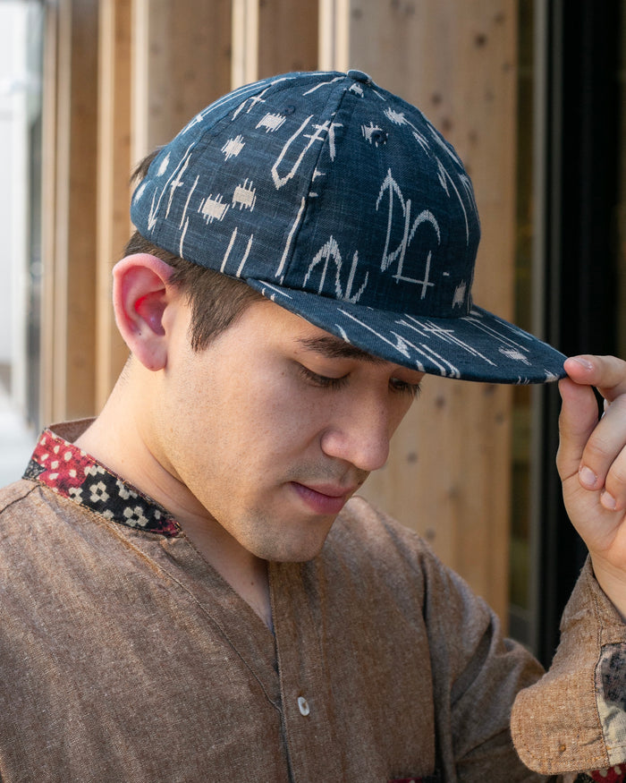 Kiriko Original Cap, 6-Panel Indigo Arrow with Solid Indigo Underbill