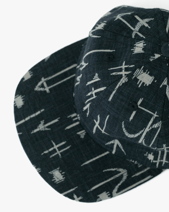 Kiriko Original Cap, 6-Panel Indigo Arrow with Solid Indigo Underbill
