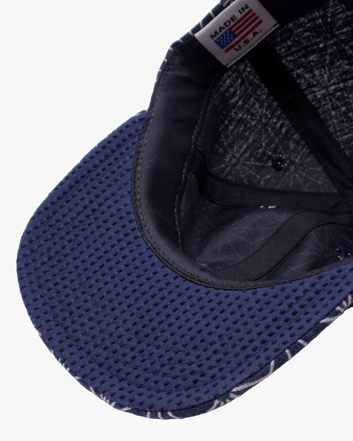 Kiriko Original Cap, 6-Panel, Indigo Asanoha with Sashiko Underbill
