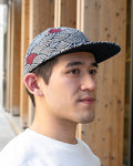 Kiriko Original Cap, 6-Panel Indigo Seigaiha with Solid Indigo Underbill