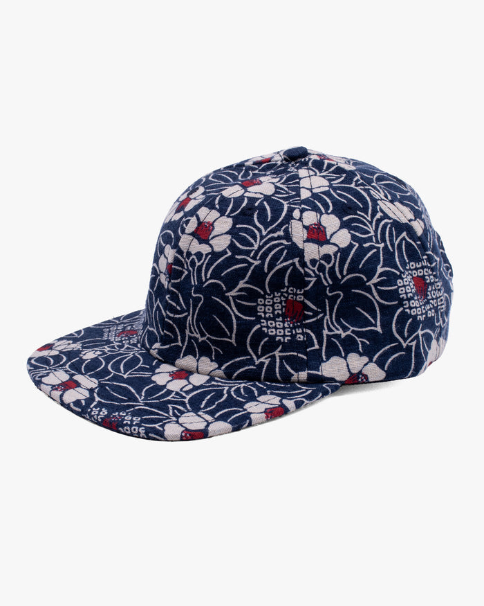 Kiriko Original Cap, 6-Panel, Indigo Tsubaki with Sashiko Underbill