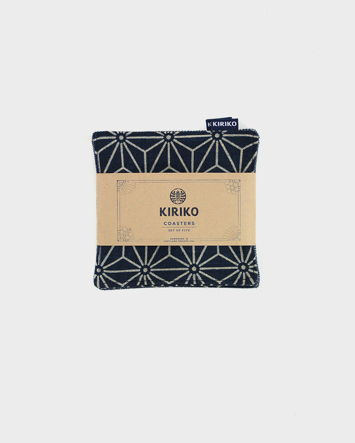 Kiriko Original Coaster, Indigo Asanoha