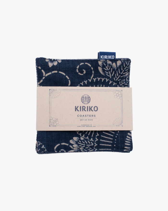 Kiriko Original Coaster, Indigo Kikukarakusa