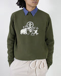 Kiriko Original Crewneck, 13oz Cotton, Printed Kintaro, Green