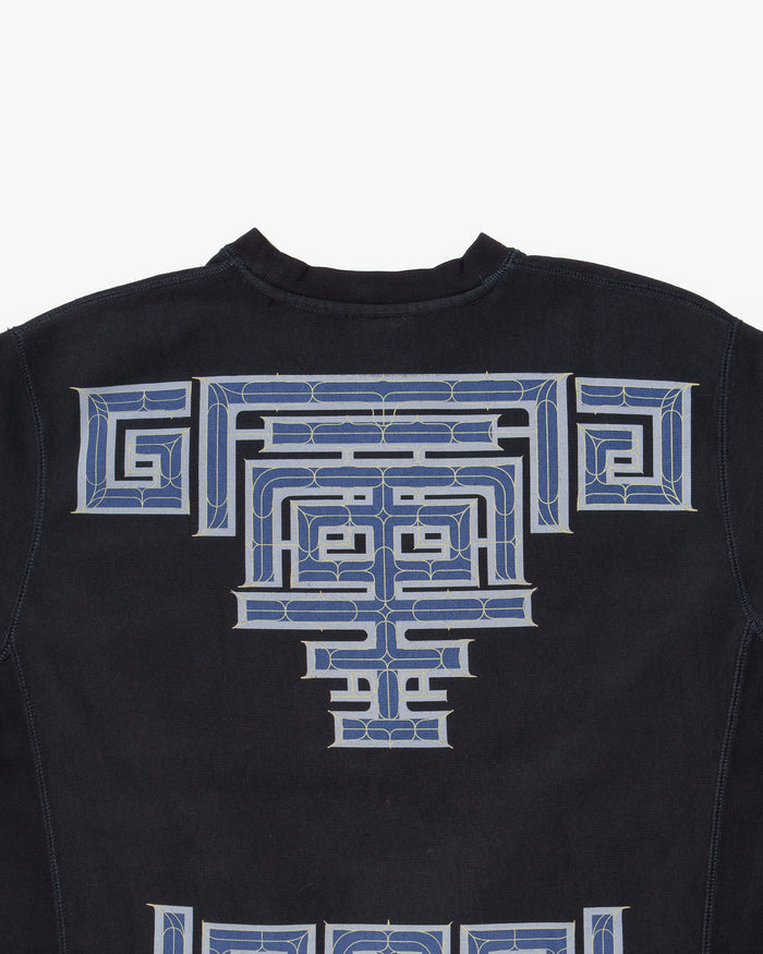 Kiriko Original Crewneck, Printed Ainu, Navy
