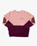 Kiriko Original Crewneck, Printed Ainu, Two-Tone, Light Pink with Maroon