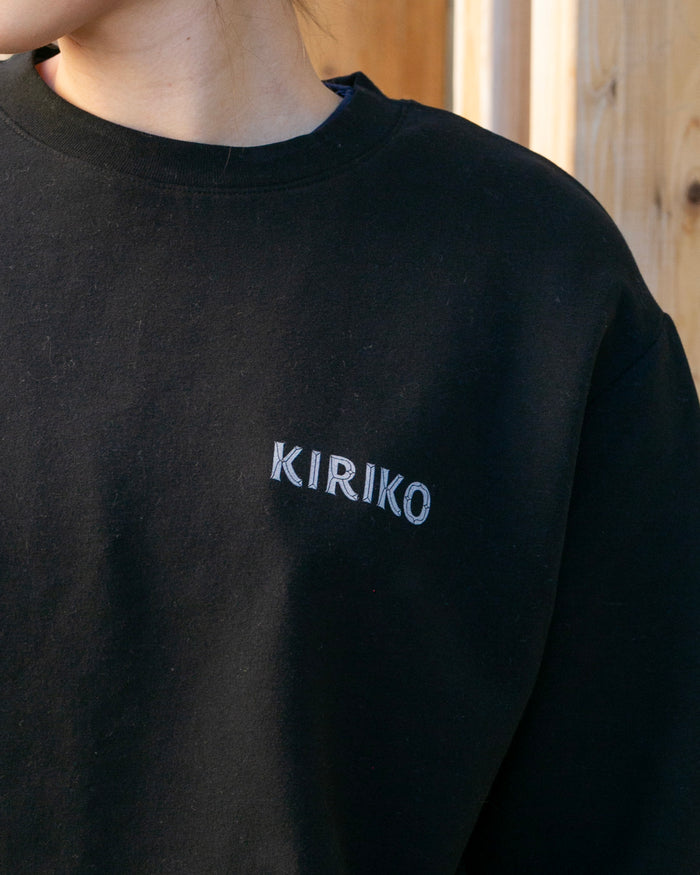 Kiriko Original Crewneck, Printed Koi-Dragon, Black