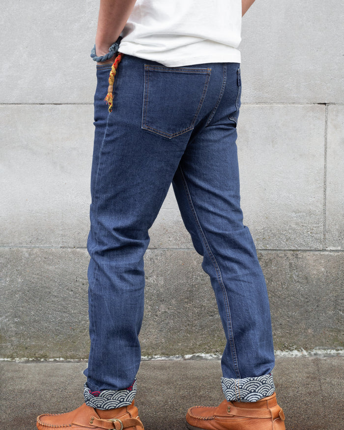 Kiriko Original Denim Jeans, US Made 12.5 oz. Premium Selvedge, One Wash, Seigaiha