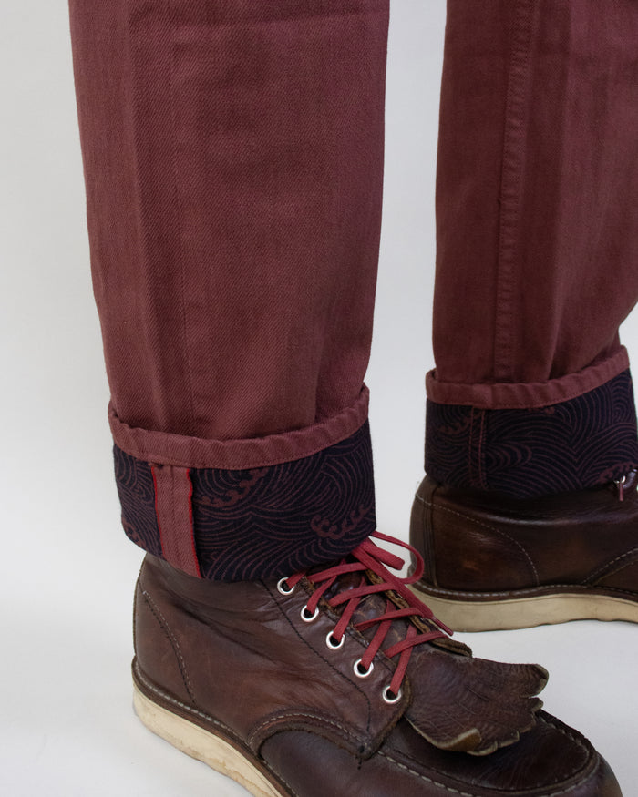 Kiriko Original Denim Jeans, US Made Custom Dyed Premium Selvedge, Kuwazome-Iro, Nami