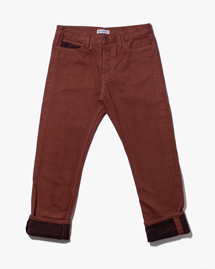 Kiriko Original Denim Jeans, US Made Custom Dyed Premium Selvedge, Kuwazome-Iro, Nami