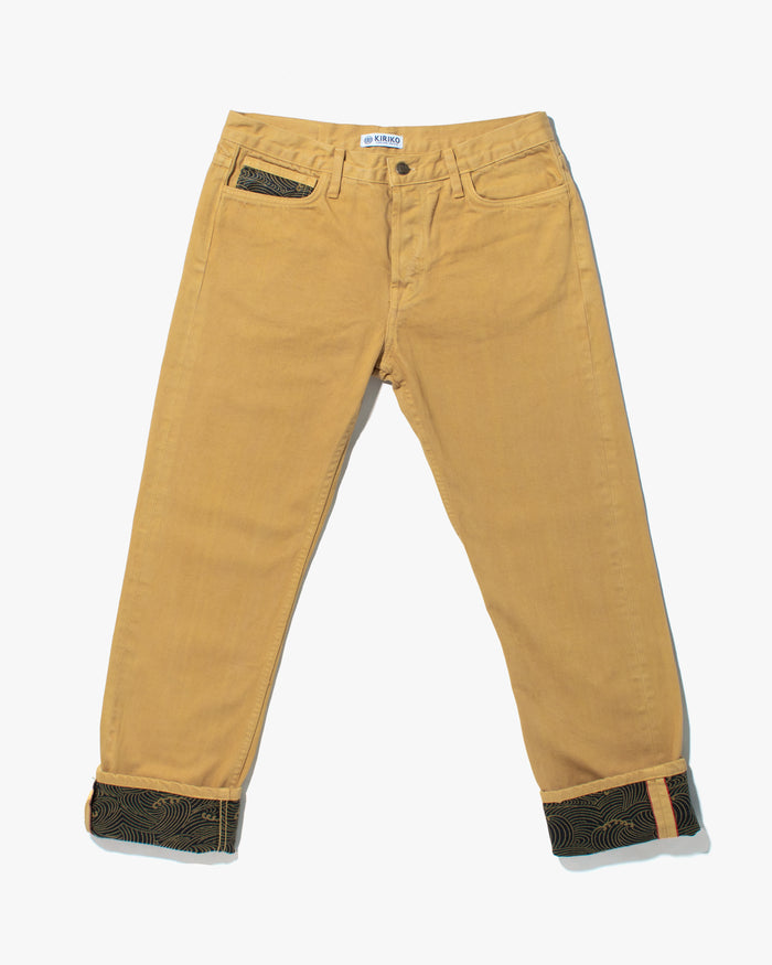 Kiriko Original Denim Jeans, US Made Custom Dyed Premium Selvedge, Ochiba-Iro, Nami