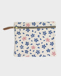 Medium flat zipper pouch with sakura pattern by Kiriko Made
